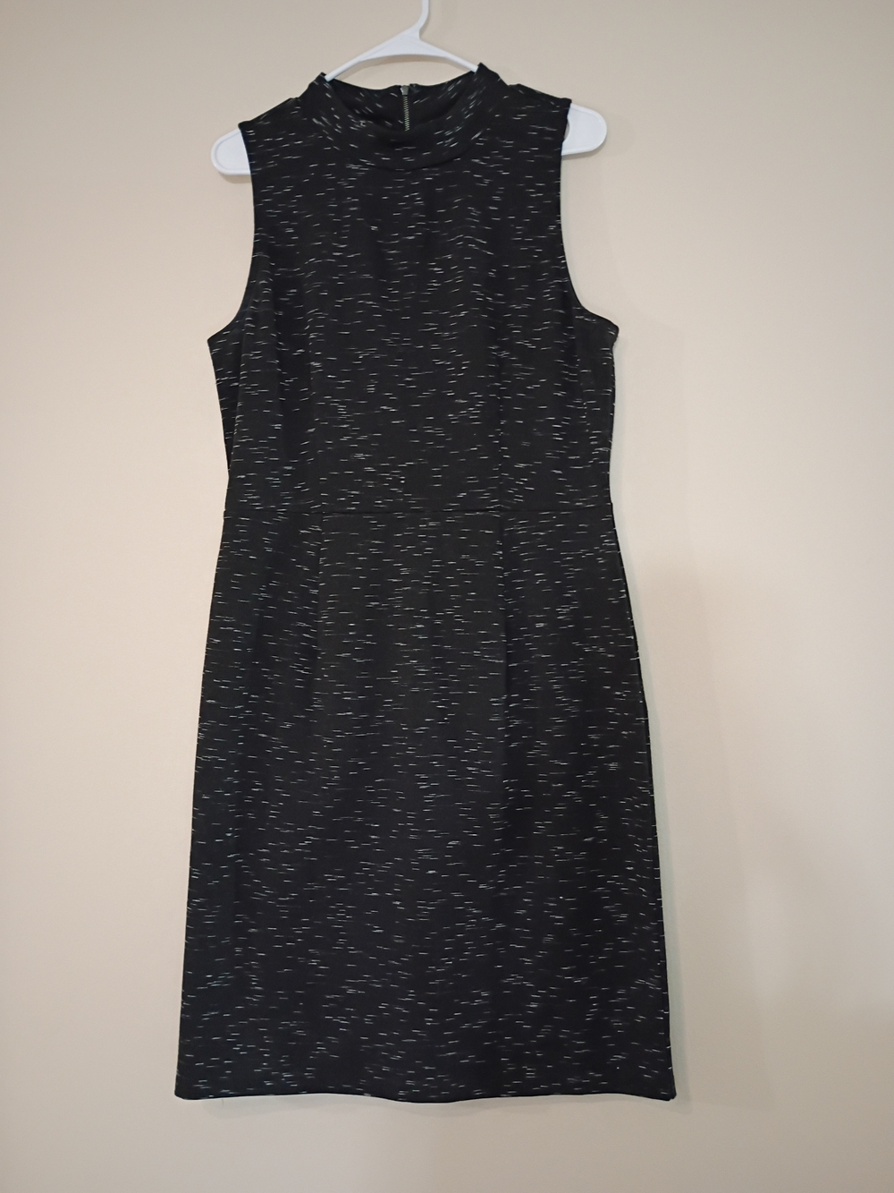 Halogen Black And White Speckled Mock Neck Dress